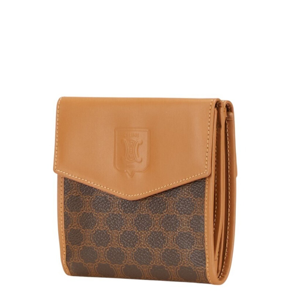 Celine Brown Leather Bifold Wallet Macadam